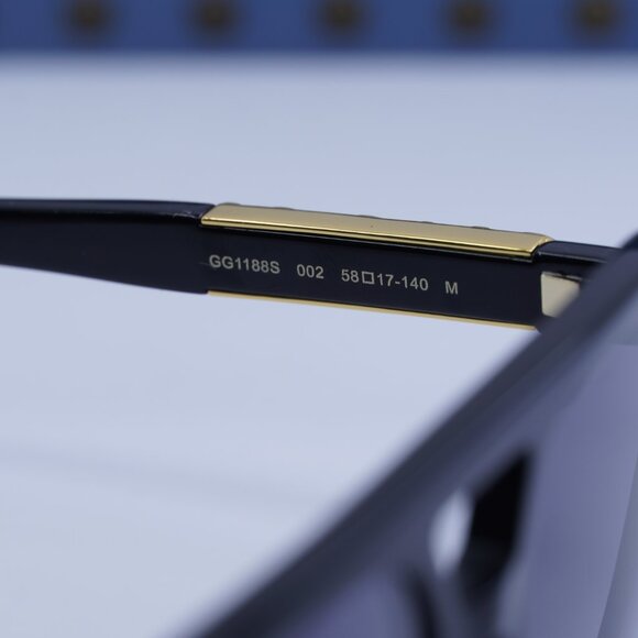 Gucci GG1188S 002 Aviator Sunglasses - Black/Grey - Picture 11 of 13